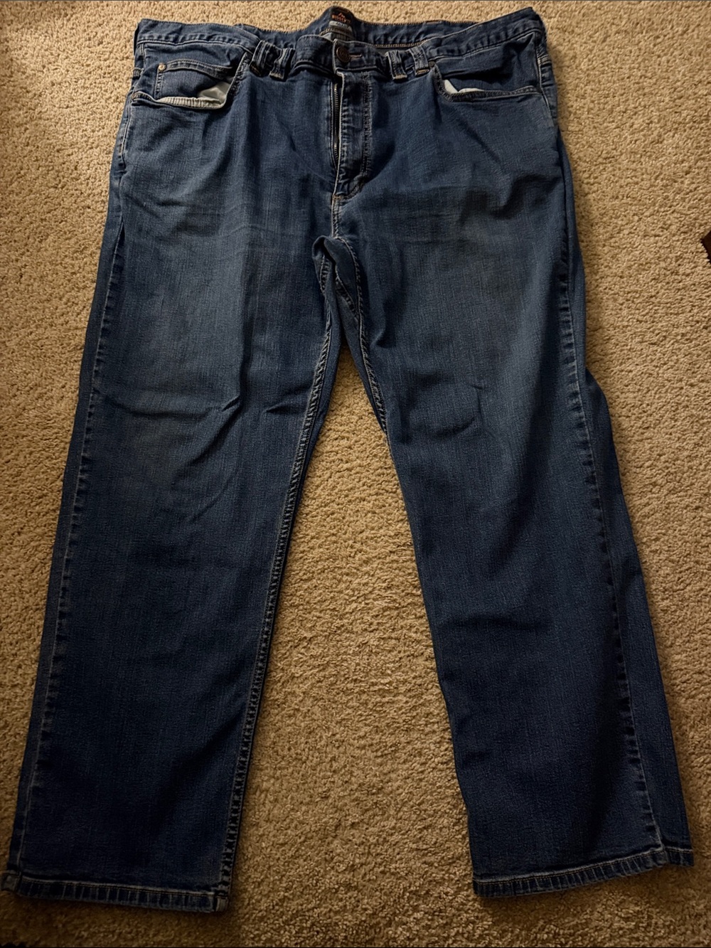 Men's Dark Blue Classic Straight Work Jeans